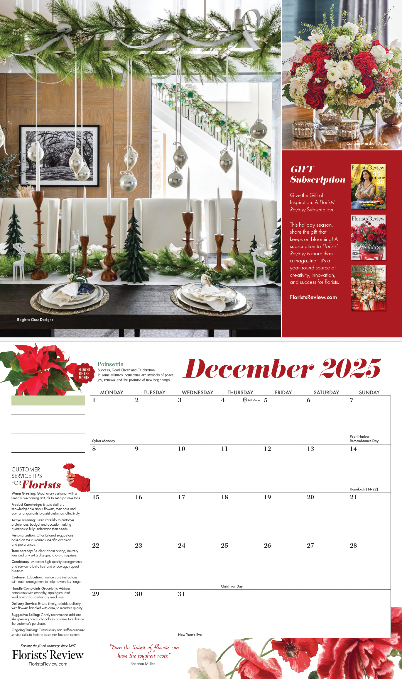 Florists Review's 2025 Wall Calendar